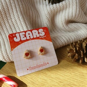 Jam Cookies Καρφωτά σκουλαρίκια από πηλό - αστέρι, πηλός, μικρά, ατσάλι - 3