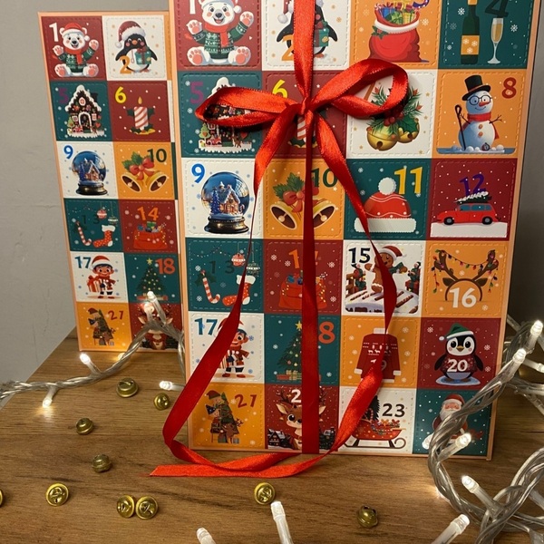 CHRISTMAS ADVENT CALENDAR - χαρτί, νονά, κερί, δασκάλα, κεριά & κηροπήγια