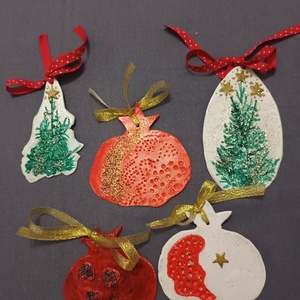 Ρόδι της αφθονίας - πηλός, ρόδι, χριστουγεννιάτικα δώρα, γούρια - 3