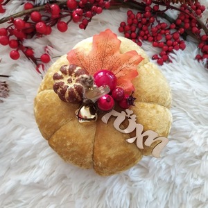 Επιτραπεζια διακοσμητικη κολοκυθα μουσταρδι - βελούδο, νονά, δασκάλα, διακοσμητικά, κολοκύθα