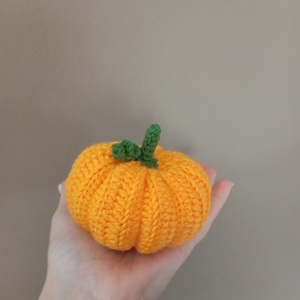 Πλεκτή κολοκύθα - βαμβάκι, halloween, διακοσμητικά, κολοκύθα - 2