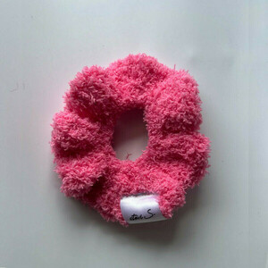 Χειροποίητο Scrunchie ροζ - μαλλί, νήμα, λαστιχάκια μαλλιών