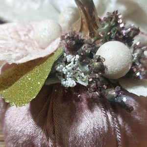 Κολοκύθα σαπ.μηλο βελούδινη με χριστουγ. λουλούδι Νο4 - αστέρι, βελούδο, δασκάλα, στολίδια, κολοκύθα - 3