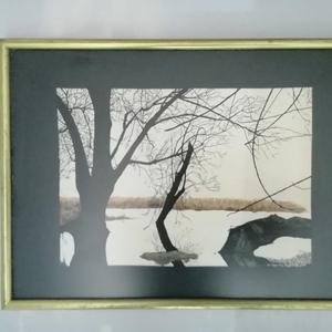 Λίμνη - χαρτί, πίνακες με τοπίο