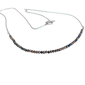 Μακρύ boho κολιέ, με μικρές γυάλινες χάντρες 3mm και ατσάλινη αλυσίδα - γυαλί, χάντρες, μακριά, ατσάλι, δώρο γεννεθλίων