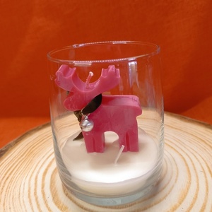 Ταρανδάκι στο ποτήρι - κερί, αρωματικά κεριά, χριστουγεννιάτικα δώρα, 100% φυτικό - 4