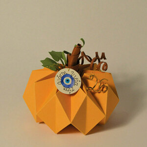 Χειροποίητη κολοκύθα, γούρι για το 2026! - χαρτί, νονά, δασκάλα, κολοκύθα, γούρια - 3