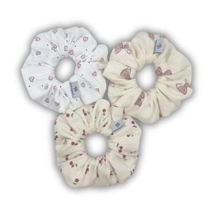 Cotton rib scrunchie - ύφασμα, για τα μαλλιά, λαστιχάκια μαλλιών