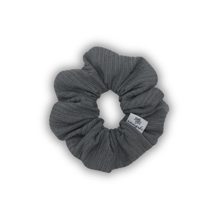 Winter grey regular scrunchie - ύφασμα, για τα μαλλιά, λαστιχάκια μαλλιών