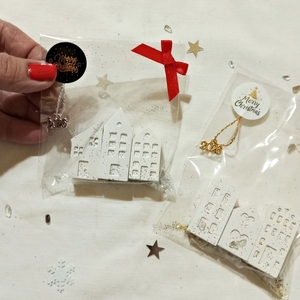 Σπιτάκια μινιατούρες για γιορτινά δωράκια-γούρια - σπίτι, πορσελάνη, χριστουγεννιάτικα δώρα, γούρια, πρωτοχρονιά - 4