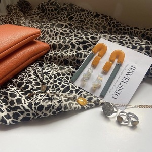 Positano-Χειροποίητα Πορτοκαλί Σκουλαρίκια Positano με Πολυμερικό Πηλό & Φεγγαρόπετρες – Κρεμαστά Σκουλαρίκια με Ατσάλινα Καρφάκια - ημιπολύτιμες πέτρες, ρητίνη, πηλός - 3