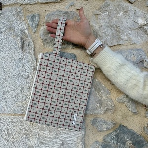 Nordic grid pouch bag - ύφασμα, all day, χειρός, μικρές - 2