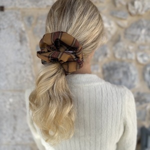 Camel spice XL scrunchie - ύφασμα, για τα μαλλιά, λαστιχάκια μαλλιών - 3