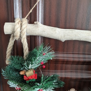 Χριστουγεννιάτικο κρεμαστό για εντος και εκτος σπιτιού-Αντίγραφο-Αντίγραφο-Αντίγραφο - ξύλο, στεφάνια, σπίτι, διακοσμητικά - 2