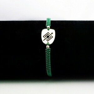 Βραχιόλι με Ασημένιο μενταγιόν του Άρη και Χρωματιστό Κορδόνι - ασήμι 925, χεριού, αυξομειούμενα, μενταγιόν