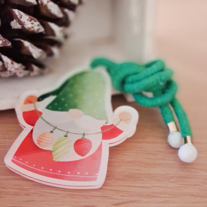 Γούρι "Νάνος των Χριστουγέννων" με φωτάκια, μεγάλο - plexi glass, άγιος βασίλης, γούρια