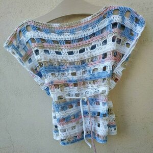 Πλεκτή μπλούζα, καλύπτει έως L νούμερο, από βαμβακερό νήμα - βαμβάκι - 3