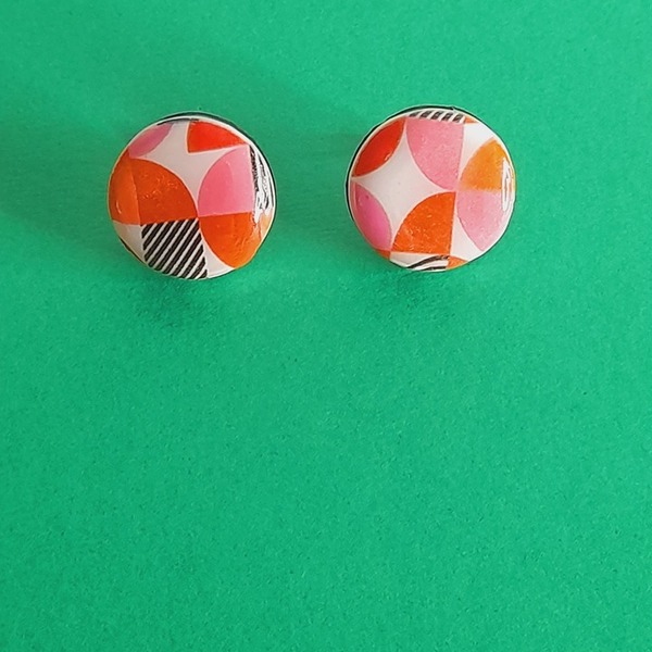 Pop σκουλαρίκια studs - πηλός, μικρά - 2