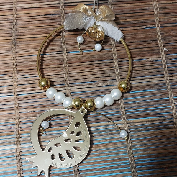 Γούρι κρεμαστό με ροδι ευχων - στεφάνια, πηλός, ρόδι, δασκάλα, γούρια - 3