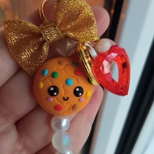 Μπρελόκ με στρογγυλό μπισκοτάκι! - μεταλλικό, γούρια - 2