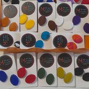 Χειροποίητα studs δίχρωμα - πηλός, μικρά - 4