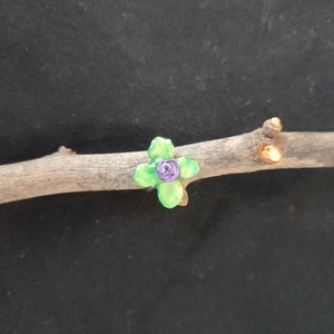 Δαχτυλίδι άνθος ορτανσίας - ασήμι, ρητίνη, ατσάλι - 2