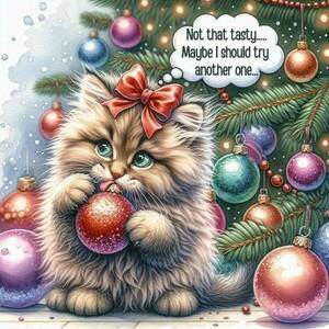 Χριστουγεννιάτικες παιδικές αφίσες με χαριτωμένα γατάκια. Christmas Kittens Wall art for kids - αφίσες - 4