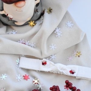 Χειροποίητη κορδέλα μαλλιών: άσπρο - κορδέλες για μωρά - 3