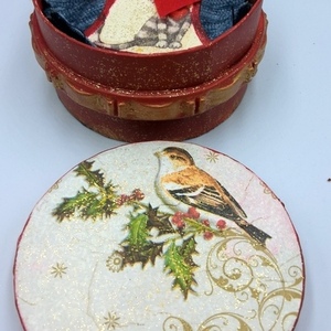 Σετ 6 χριστουγεννιάτικες ξύλινες καμπάνες με θέμα γάτες στο κουτί τους - ξύλο, στολίδια - 4