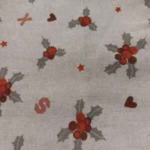 Σετ χριστουγεννιάτικα βαμβακερά σουπλά με γκι - ύφασμα, λευκά είδη, διακόσμηση, στολισμός τραπεζιού - 2