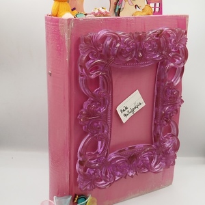 Χειροποίητη Κορνίζα–Βιβλίο Ροζ με Μονόκερο & Κάστρο - κορίτσι - 4