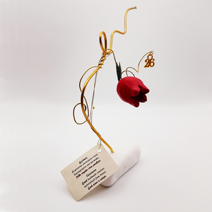 Γούρι 2026 επιτραπέζιο ρόδι. 14x13x4cm περ. Πέτρα μέταλλο πηλός. Δώρο καλοτυχίας για όλο το χρόνο! - πέτρα, μέταλλο