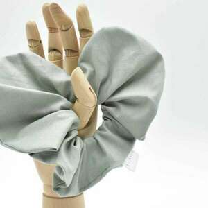 Scrunchie καρδιά dusty mint - ύφασμα, καρδιά, λαστιχάκια μαλλιών - 2