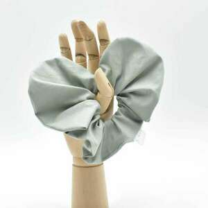 Scrunchie καρδιά dusty mint - ύφασμα, καρδιά, λαστιχάκια μαλλιών - 3