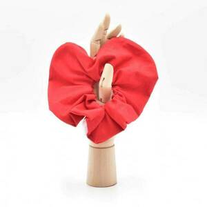 Scrunchie καρδιά κόκκινο - ύφασμα, καρδιά, λαστιχάκια μαλλιών