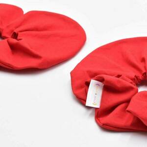 Scrunchie καρδιά κόκκινο - ύφασμα, καρδιά, λαστιχάκια μαλλιών - 3