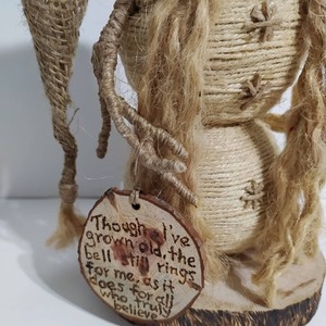 Χειροποίητος επιτραπέζιος χιονάνθρωπος IV από φυτικό σπάγγο - νήμα, μαμά, διακοσμητικά, χιονάνθρωπος, προσωποποιημένα - 5