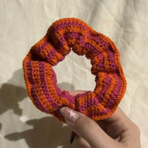 Πλεκτό χειροποίητο scrunchie - βαμβάκι - 3