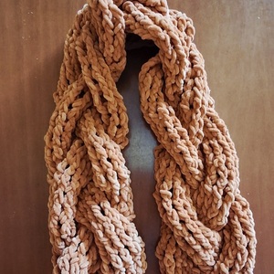 Χειροποιητο πλεκτό κασκόλ πλεξούδα - κασκόλ, ακρυλικό - 2